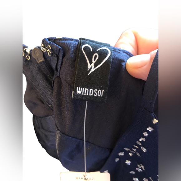 Windsor Navy Blue Silver Fireworks Dress size Small - Picture 3 of 10